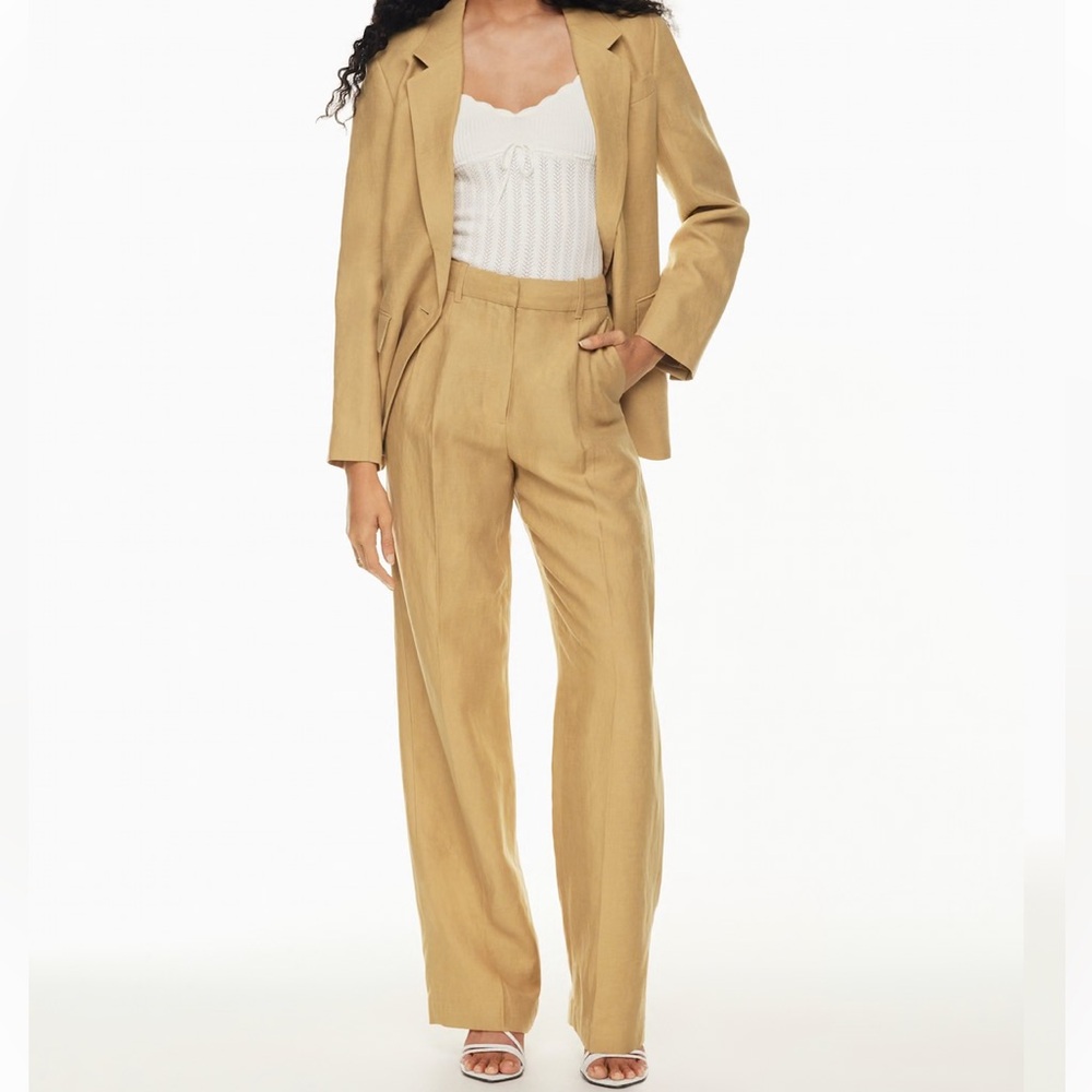 Aritzia Wilfred The Effortless Pant high rise Linen blend tall , size US 2